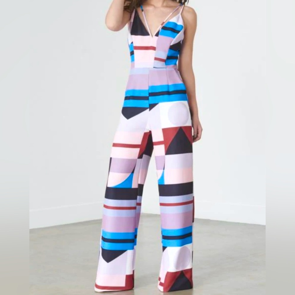 NWT LAVISH ALICE MULTI ABSTRACT WIDE LEG JUMPSUIT
US 6
